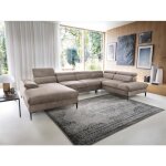 Grand canap dangle gauche panoramique convertible en velours marron sepina de pascal morabito