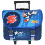 Grand cartable a roulettes sonic pour le primaire 41cm