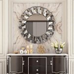 Grand miroir mural dcoratif rond 79x79cm miroir art dco pour salon chambre salle de bain entre maison ...