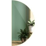 Grand miroir led demi - rond lgant pour chambre 100 cm - lumire chaude