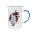 Grand mug avec des animaux - motif chouette - matière porcelaine fine - contenance 360ml Grand mug avec des animaux - motif chouette - matière porcelaine fine - contenance 360ml