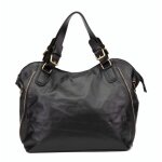 Sac port paule en cuir lisse italien camelia noir - oh my bag