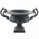 Grand vase vasque chambord jardini�re de pilier pot de fleur en fonte grise 375x41x61cm