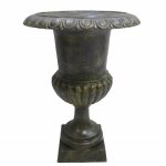 Vase jardinire - lheritier du temps - mdicis - fonte patine - vert - noir - 48x48x62cm