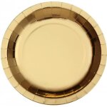 Grande assiette mtallise dor or de 26cm en carton (x10) ref / 7169