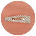 Grande barrette cheveux clip perles - pince cheveux perles 8. 5cm - rc006264