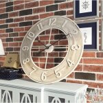 Grande horloge murale - 60 cm design lgant idal pour salon cuisine vranda pub bar restaurant en bois ...
