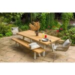 Grande table de jardin en teck avec structure en aluminium seychelles - 10 places - jardiline