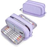 Grande trousse scolaire avec 4 compartiments - organisateur de papeterie pour femmes hommes filles et ...