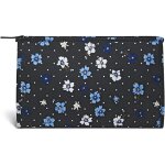 Grande trousse textile impermable pochette cosmtique de voyage (motif fleuri)