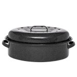 Cocotte roaster - graniteware - grand format - acier maill - 46x32x20 cm - lgre et rsistante
