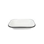 Graniteware - plat � four rectangulaire en acier �maill� - blanc