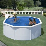Gre - kit piscine hors sol acier ronde blanche 300 x 122 cm (livre avec filtre  sable et chelle)