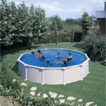 Gre - kit piscine hors sol acier ronde blanche 370 x 132 cm (livre avec filtre  sable et chelle)