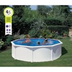 Gre - kit piscine hors sol acier ronde blanche 480 x 132 cm (livre avec filtre  sable et chelle)