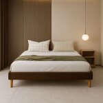 Gregory - solide et confortable sommier tapissier marron pieds en 20 cm pour matelas en 180x200 - 2 x ...