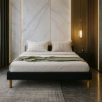 Gregory - solide et confortable sommier tapissier noir pieds en 20 cm pour matelas en 180x200 - 2 x 13 ...