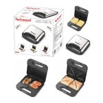 Grill + gaufrier + croque 800w - dcor rouge - plaques interchangeables - revtement anti - adhsif - ...