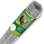 Grillage à poule 1x10 m mailles acier renforcé Ø 0. 7 mm Grillage à poule 1x10 m mailles acier renforcé Ø 0. 7 mm