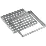 Grille caillebotis en acier galvanis - 40x40 cm - gris - anti - talon - rsistant  la corrosion - drainage ...