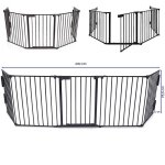 Grille pour chemine - mengda - pare - feu - pression - rglable - portillon - noir