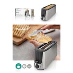 Grille pain 1 fente avec contrle du brunissage ejection automatique 1000w tiroir ramasse miettes inox ...