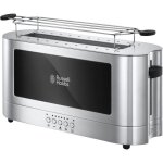 Grille pain 1 fente - russell hobbs - elegance - 1420 w - inox / noir