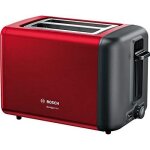 Grille - pain - bosch - tat3p424 - 2 tranches - rouge - fonction de dgivrage