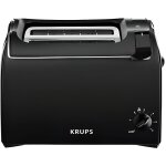 Grille - pain krups kh1518 - 2 tranches - noir - 700 watts