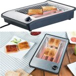 Grille - pain plat 4 tranches 600 w avec minuteur - rosenstein & sohne - gris - fonction de dégivrage ... Grille - pain plat 4 tranches 600 w avec minuteur - rosenstein & sohne - gris - fonction de dégivrage ...
