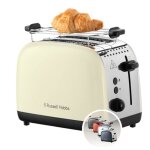 Grille - pain - russell hobbs - colours plus - inox cr�me - 2 tranches - 6 niveaux de brunissage