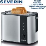 Grille - pain severin at2589 - 2 fentes pour 2 tranches - inox