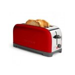 Grille - pain - taurus - vintage red - 2 fentes extra longues - 6 niveaux de brunissement - 1 400 w