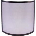 Grille de protection pour chemin�e grille pare - feu courbe en fer forg� coloris noir - hauteur 67 x ...