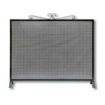 Grille de protection pour chemin�e grille pare - feu mod�le special en fer forg� coloris noir - hauteur ...