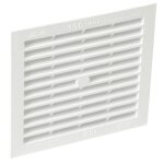 Grille de ventilation en applique carr�e 130x130mm - nicoll - 1b114 - avec moustiquaire - blanc - 154mm ...