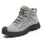 Gris chaussures de sécurité hiver froid et chaud en cuir de vachette grande taille Gris chaussures de sécurité hiver froid et chaud en cuir de vachette grande taille