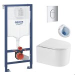 Grohe - pack wc b�ti - support + wc sans bride sat delano + abattant softclose + plaque chrome
