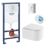 Grohe - pack wc b�ti - support + wc sans bride tornado quiet sat delano + abattant softclose + plaque ...