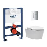 Grohe pack wc rapid sl + cuvette sans bride sat fixations invisibles + plaque chrome (rapidsl082 - satrimless ...