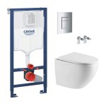 Grohe - pack wc rapid sl + wc sans bride swiss aqua technologies + plaque de commande skate cosmopolitan ...