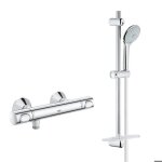 Grohe - set mitigeur thermostatique de douche + ensemble de douche complet 3 jets euphoria 110 (34840000 ...