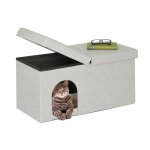 Relaxdays grotte pour chat pratique banc robuste cachette h x l x p�: env. 385 x 745 x 37�cm int�rieur ...