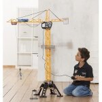 Grue filoguid�e 120cm - dickie toys - travaux publics - tourne � 350� - accessoires inclus