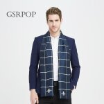 Gsrpop soie synth�tique �charpe pour homme double couche casual business pour automne printemps - 170� ...
