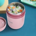 Bo�te alimentaire isotherme - zerodis - gu345 - 500ml - acier inoxydable 304 - cuill�re pliable