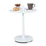 Relaxdays guéridon acier bois h x d : 56 x 45 cm table d?appoint de salon console ronde au design moderne ... Relaxdays guéridon acier bois h x d : 56 x 45 cm table d?appoint de salon console ronde au design moderne ...