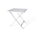 Gu�ridon de jardin pliant marius (70x70 cm) en aluminium - gris