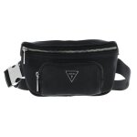 Guess sac banane noir pour homme - certosa saffiano eco compact bum bag 239198