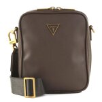 Guess sac � �paule bandouli�re brun fonc� pour homme - certosa smart top zip crossbody flat dark brown ...